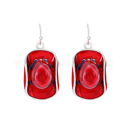 Legierung Stetson Ohrringe für Frauen, rot, 38x17 mm