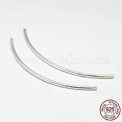 925 tubo in perline argento, argento, 24~26x1.5mm, Foro: 1 mm
