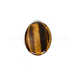 Natural Tiger Eye Worry Stones, Massage Tools, Oval, 45x35mm