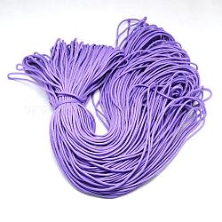 Cordes en polyester & spandex, 16 pli, support violet, 2mm, environ 109.36 yards (100m)/paquet