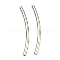Perlas de tubo de 304 acero inoxidable, tubo curvado, color acero inoxidable, 30x2mm, agujero: 1.4 mm