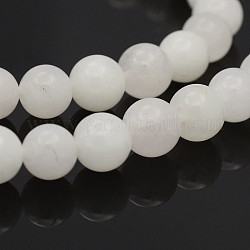 Rondes naturelle de jade blanc chapelets de perles, 10mm, Trou: 1mm, Environ 40 pcs/chapelet, 15.7 pouce