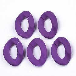 Opaque Spray Painted Acrylic Linking Rings, Fluorescence, Quick Link Connectors, for Curb Chains Making, Unwelded, Twist, Purple, 29x20.5x6mm, Inner Diameter: 8x16mm