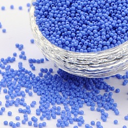 Perline di semi di vetro rotonde di grado 12/0, cottura della vernice, blu fiordaliso, 12/0, 2x1.5mm, Foro: 0.7 mm, circa 30000pcs/scatola