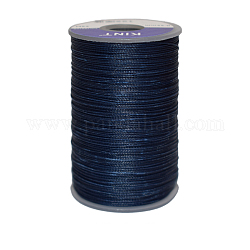 Cordon de polyester ciré, 3 pli, bleu marine, 0.45mm, environ 59.05 yards (54 m)/rouleau