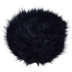 Tessuto di lana artificiale, per decorazioni artigianali di indumenti festivi, rettangolo, nero, 70mm, 1.8m/rotolo