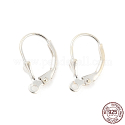 Accessoires de boucle d'oreille en 925 argent sterling, couleur d'argent, 17x10x4mm, Trou: 1.4mm