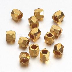 Goldlegierung facettierte Spalte Abstandsperlen, Metallfundzubehör zum Basteln, 3x3 mm, Bohrung: 1.5 mm