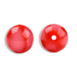 Opaque Resin Beads, Round, Crimson, 16mm, Hole: 3mm