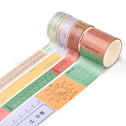 DIY Scrapbook Decorative Adhesive Tapes, To Do List Pattern, 1.5~3.5cm, about 2m/roll, 4 rolls/set