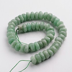Verde naturale perline avventurina fili, sfaccettato, rondelle, 14~16x7~9mm, Foro: 3~4 mm, circa 47~54pcs/filo, 15.3 pollice