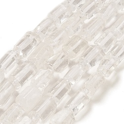 Natürlichem Quarz-Kristall-Perlen Stränge, Bergkristallperlen, mit Glasperlen, facettiert, Kolumne, 5.5~7.5 mm, Bohrung: 0.7 mm, ca. 26~33 Stk. / Strang, 15.67''~16.46'' (39.8~41.8 cm)