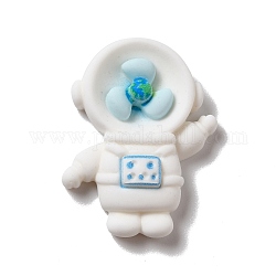 Cabochons en résine opaque, mini ventilateur en forme d'astronaute, blanc, 29.5x23x6mm