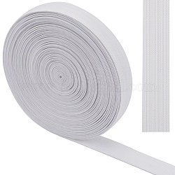 Cordón elástico antideslizante de poliéster gorgecraft de 10 yarda, piso, blanco, 20mm