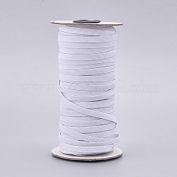 Flaches elastisches Gummiband, Gurtzeug Nähzubehör, weiß, 6x0.5 mm, ca. 50 m / Rolle