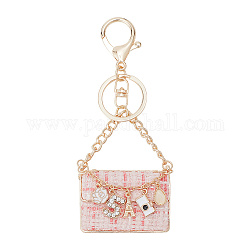 Arricraft 1 Stück Damen-Handtaschen-Anhänger-Schlüsselanhänger, mit Eiffelturm und Kristall-Strassanhängern Nummer 5, mit Legierung-Zubehör, Licht Gold, 13.5 cm