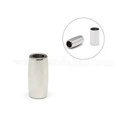 304 Stainless Steel Magnetic Clasps, Column, Stainless Steel Color, 18x10mm, Hole: 6mm