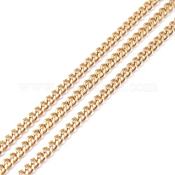 304 Stainless Steel Curb Chain, Faceted, with Spool, Unwelded, Golden, 2.9x2.2x0.5mm, about 32.8 Feet(10m)/roll