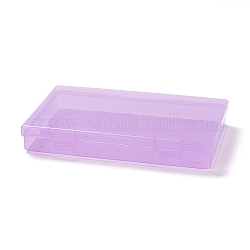Boîte en plastique, récipients de stockage de talon, boîte de rangement pour couvercle de bouche, rectangle, moyen orchidée, 10.7x17.3x2.65 cm