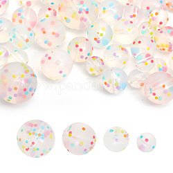Chgcraft 48pcs 4 perles de silicone écologiques de qualité alimentaire, perles à mâcher pour les jouets de dentition, Diy soins infirmiers colliers faisant, ronde, clair, 9~19mm, Trou: 2mm