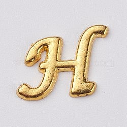 Cabochon in lega, lettera, oro, letter.h, h: 9.5x10x1mm