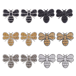 Fingerinspire 12 pièces cristaux abeille patchs fer sur vêtements patchs strass appliques patchs pour vêtements, jeans, bricolage artisanat