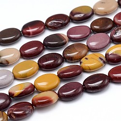 Natürliche ovale Perlenstränge aus Mookait, 14x10x6 mm, Bohrung: 1 mm, ca. 29 Stk. / Strang, 15.7 Zoll