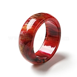 Anillo de dedo de banda lisa de resina para mujer, rojo, nosotros tamaño 6 3/4 (17.1 mm)