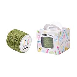 Colored Jute Cord, Jute String, Jute Twine, for Jewelry Making, Yellow Green, 2mm, 109.36yards/roll(100m/roll)