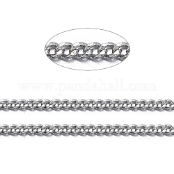 Brass Twisted Chains, Curb Chains, Diamond Cut, Soldered, Faceted, with Spool, Oval, Lead Free & Nickel Free & Cadmium Free, Platinum, 1.5x1x0.35mm, about 92m/roll
