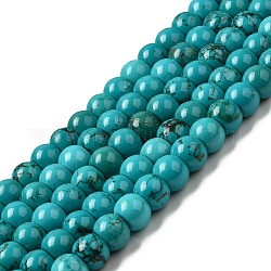 Natürliche Howlith Perlen Stränge, gefärbt, Rondell, Türkis, 10~10.5x7~7.5 mm, Bohrung: 1.2 mm, ca. 51 Stk. / Strang, 15.75~15.83'' (40~40.2 cm)