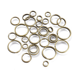 Anillos partidos de hierro, anillos de salto de doble bucle, Bronce antiguo, 4~10x1.4mm, diámetro interior: 3.3~8.6 mm, aproximamente 5316 unidades / 500 g