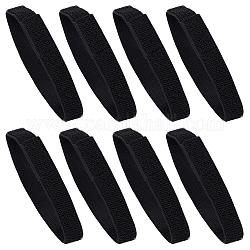 Bandes auto-agrippantes en nylon, bandes magiques, avec ruban élastique, noir, 400x24.5x3mm