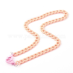Персонализированные ожерелья-цепочки из акрила, цепочки для очков, цепочки для сумочек, с пластиковыми застежками в виде клешней лобстера, светлый померанцевый, 24 дюйм (61 см)
