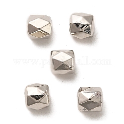 Ccb Kunststoff-Perlen, facettiert, Hexagon, Platin Farbe, 4x3.5 mm, Bohrung: 1.2 mm