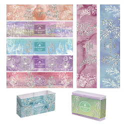 Étiquette de papier de savon, emballages de savon, rectangle, pour emballage de savon, motif de marbre, 50x210mm, 9 style, 10 pièces / style, 90 pièces / kit