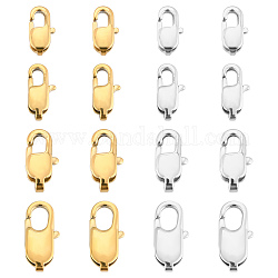 DICOSMETIC 16pcs 4 Sizes 9mm/11mm/13mm/18mm Lobster Claw Clasps Golden and Stainless Steel Color Jewelry End Clasps Parrot Trigger Clasps for Pendants Jewelry Making,Hole:1mm