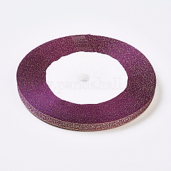 Ruban d'organza polyester, ruban métallique pailleté, Ruban scintillant, violet, 1/4 pouce (6 mm), environ 25yards / rouleau (22.86m / rouleau)
