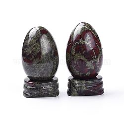 Décorations pour la maison dragon naturel pierre de sang, pierre d'oeuf, 44~47x30mm