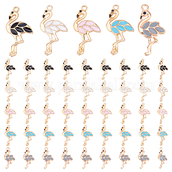 Ph pandahall 50 pz ciondoli a forma di fenicottero, 5 stile della lega dello smalto flamingo pendenti perline risultati flamingo delicato ciondola il pendente per gli orecchini collana braccialetto gioielli portachiavi artigianato fai da te che fanno