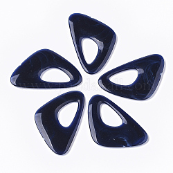 Pendentifs acryliques, style de pierres fines imitation, triangle, bleu foncé, 44x27.5x3.5mm, Trou: 10x18mm, environ 274 pcs/500 g