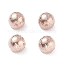 Revestimiento iónico (ip) 202 perlas de acero inoxidable, medio-perforado, redondo, oro rosa, 3x2.5mm, medio agujero: 1.6 mm
