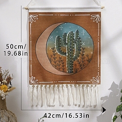 Tapisserie murale bohème en polyester, pour la décoration du salon de la chambre, rectangle, cactus, 500x420mm