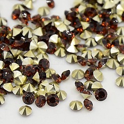 Grade AAA Pointed Back Resin Rhinestones, Diamond Shape, Coconut Brown, 8mm, about 720pcs/bag