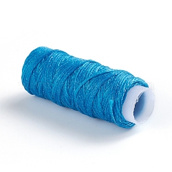 Cordon de polyester ciré, pour la fabrication de bijoux, bleu profond du ciel, 0.8mm, environ 30 m / bibone 