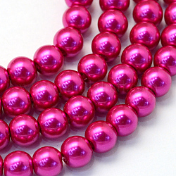 Chapelets de perles rondes en verre peint, camélia, 4~5mm, Trou: 1mm, Environ 210 pcs/chapelet, 31.4 pouce