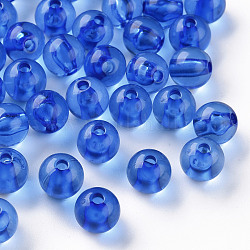 Transparente Acryl Perlen, Runde, königsblau, 8x7 mm, Bohrung: 2 mm, ca. 1745 Stk. / 500 g