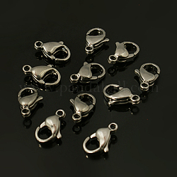304 Stainless Steel Lobster Claw Clasps, Parrot Trigger Clasps, Stainless Steel Color, 19x12x5mm, Hole: 2.5mm