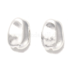 Legierung Tibetische Perlen, langlebig plattiert, unregelmäßige Form, Silber, 15x11x5 mm, Bohrung: 1.2 mm