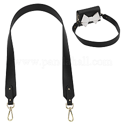 PU Leather Shoulder Bag Straps, with Alloy Swivel Clasps, Black, 96.8x4x0.3cm